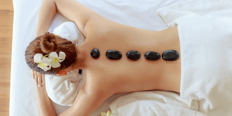 Hot stone massage at Safe Haven