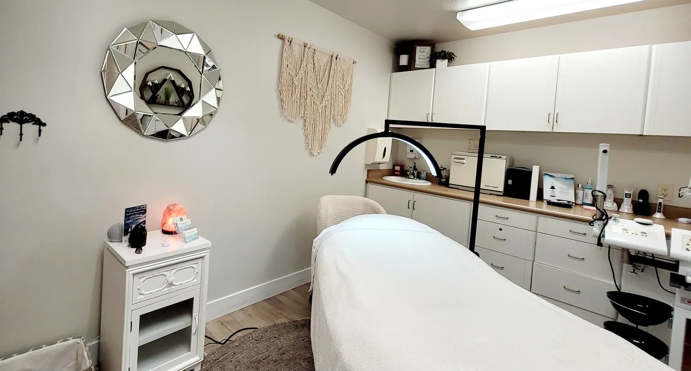 Facial and esthetics treatment room at Safe Haven Spa, Springville Utah
