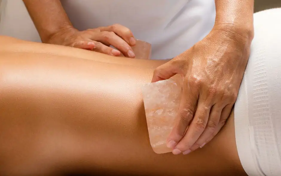 Himalayan pink salt stone massage at Safe Haven Spa
