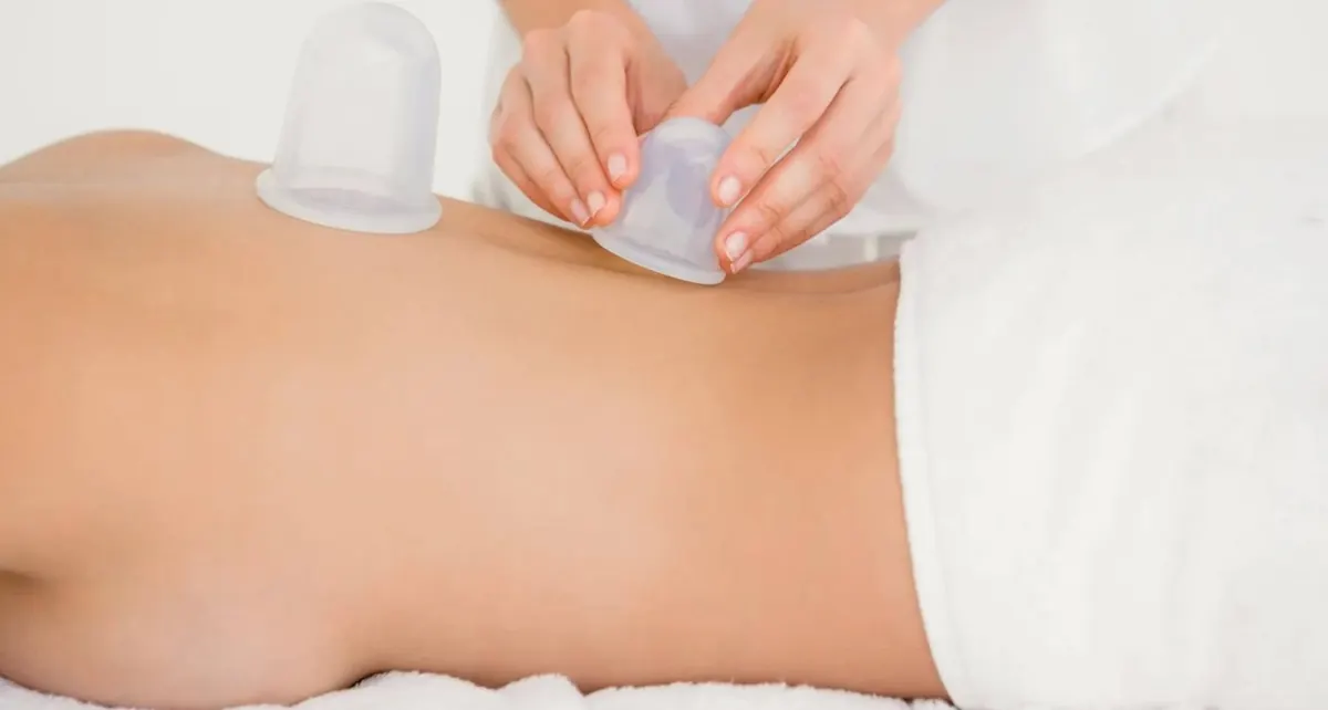 Cupping massage therapy with suction cups at Safe Haven Spa