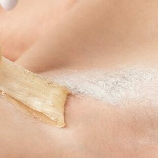 close-up underarm peeling soft wax
